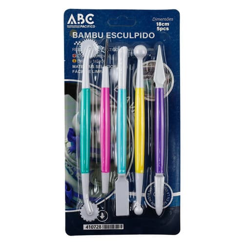 Kit Estecas Ferramentas Para Modelar Confeitar 5 Peças