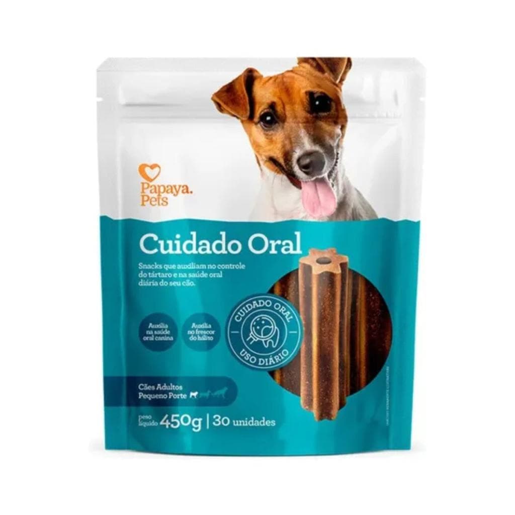 Petiscos Cuidado Oral Papaya Pets Cães Adultos Pequeno 450g