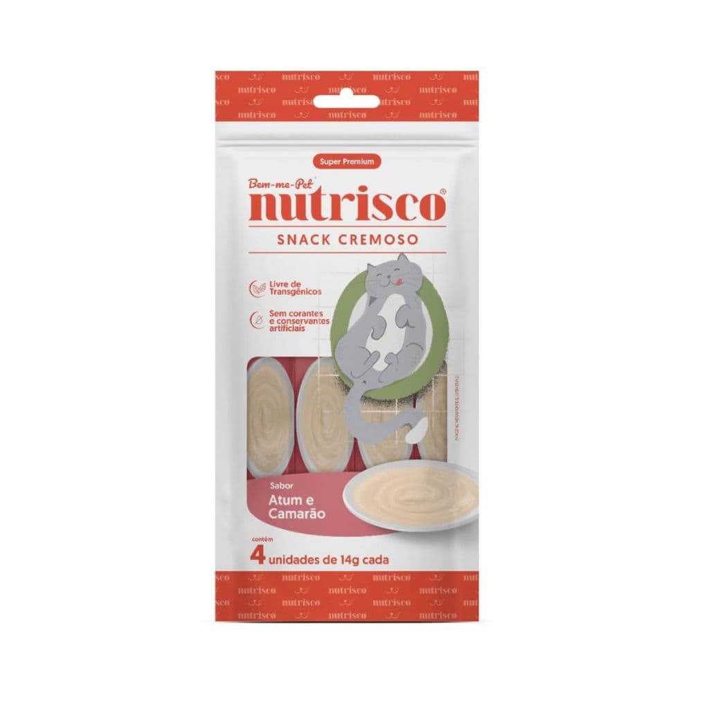 Petisco Cremoso Snack Nutrisco Atum e Camarão P/ Gatos 56g