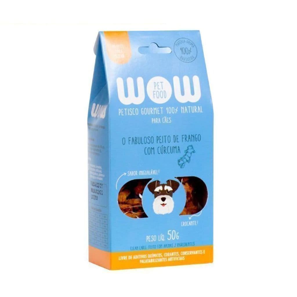 Petisco Wow Pet Cães Sabor Frango Com Cúrcuma 100% Natural