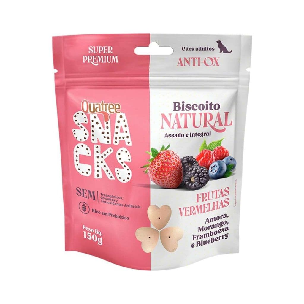Quatree Snacks Biscoito Natural Frutas Vermelhas 150g