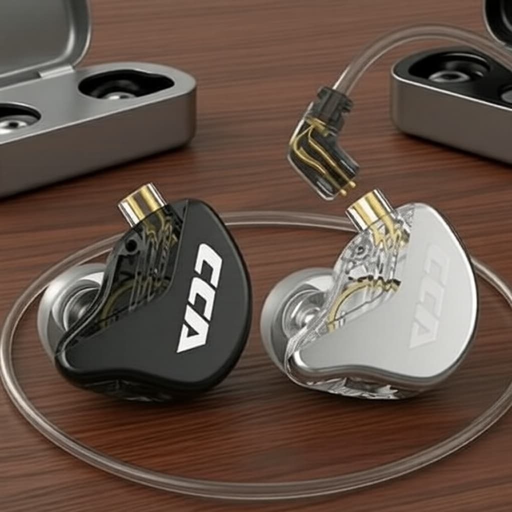 Monitores intra-auriculares de alta resolução CCA CRA HiFi com diafragma dinâmico: fones de ouvido com fio para música e