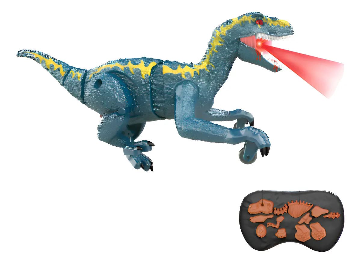 Dinossauro de Brinquedo c/ Controle Anda Emite Som Maxi Toys