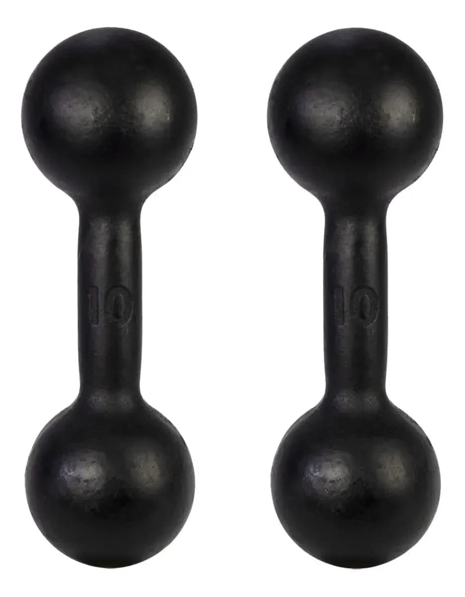 Par De Halteres Redondo 10kg Peso Academia Dumbell Cor