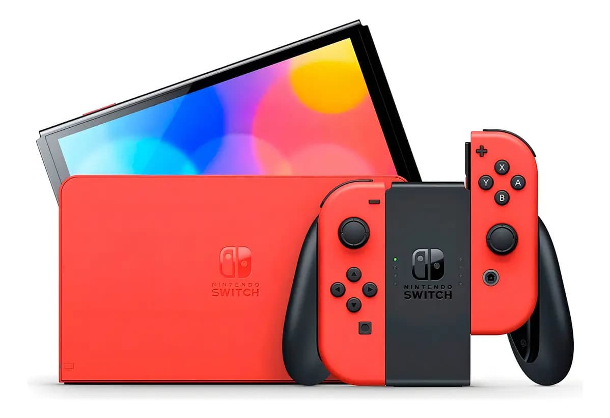 Console Nintendo Switch OLED 64GB Edição Mario Vermelho c/ Tela 7"