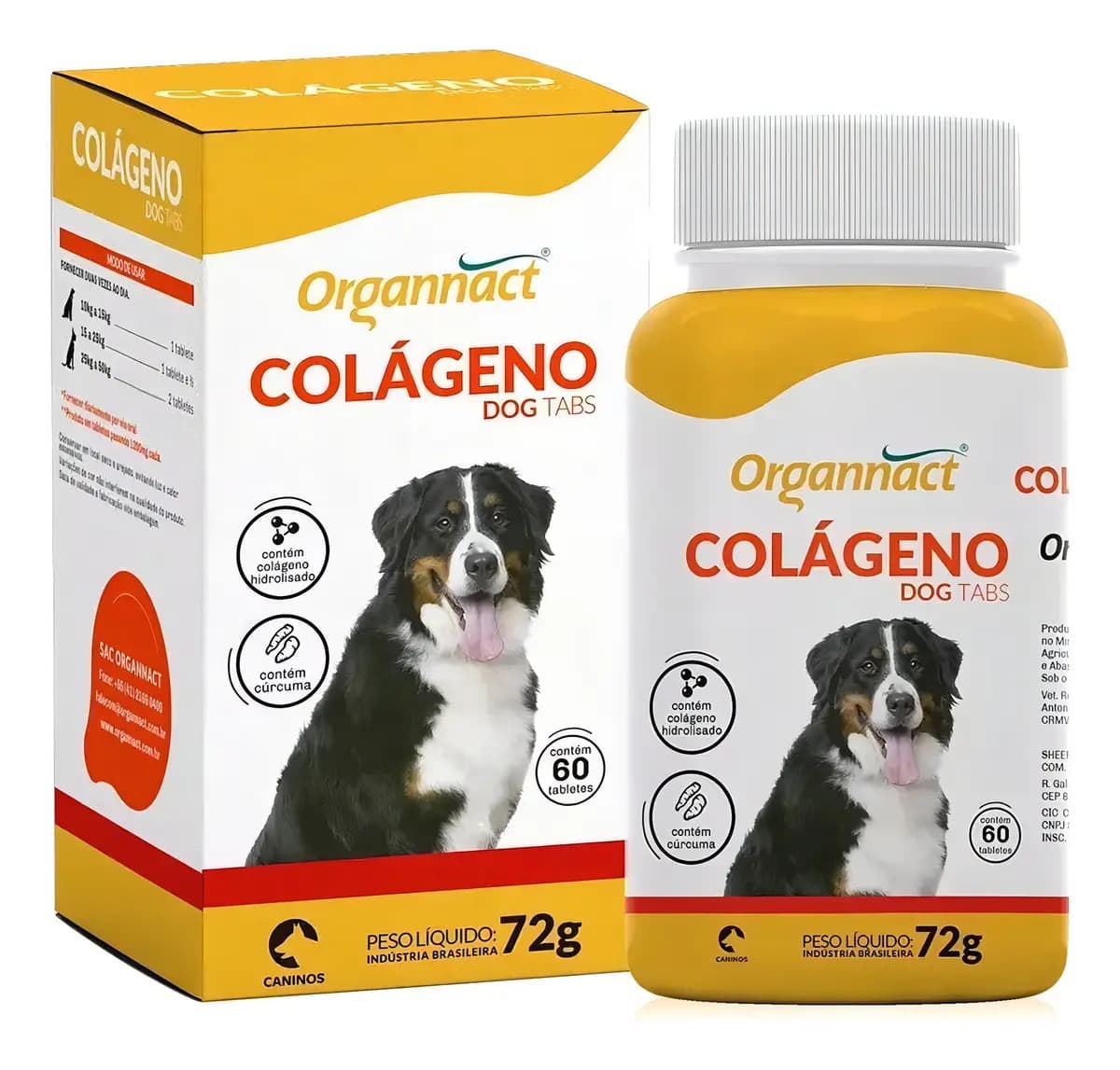 Organnact Colágeno Hidrolisado Para Cães 60 Tabletes 72g Palatável