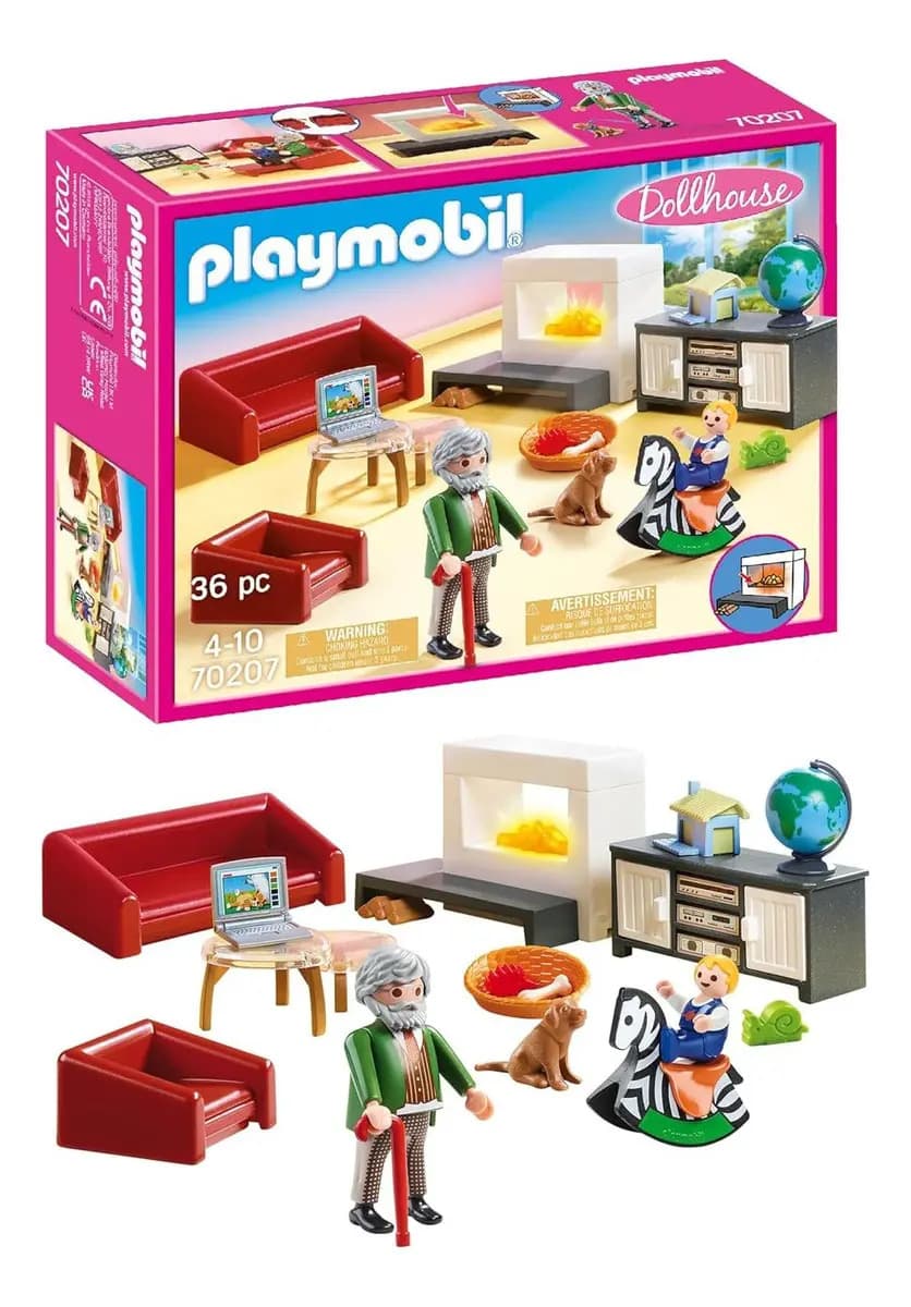 Pacote Móveis para Sala de Estar Playmobil Confortável 70207
