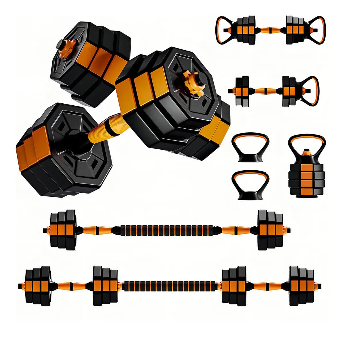 Halteres Kettlebell Octágono Barbell Regulável Até 10kg Joyfox Fitness Cor