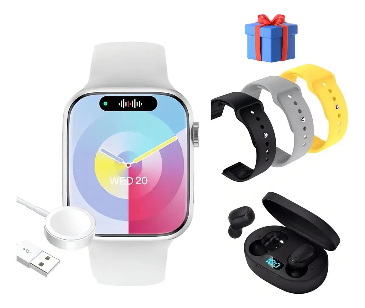 Smartwatch P/ iPhone Watch 9 Mini Pro 41mm Nfc Caixa Branco