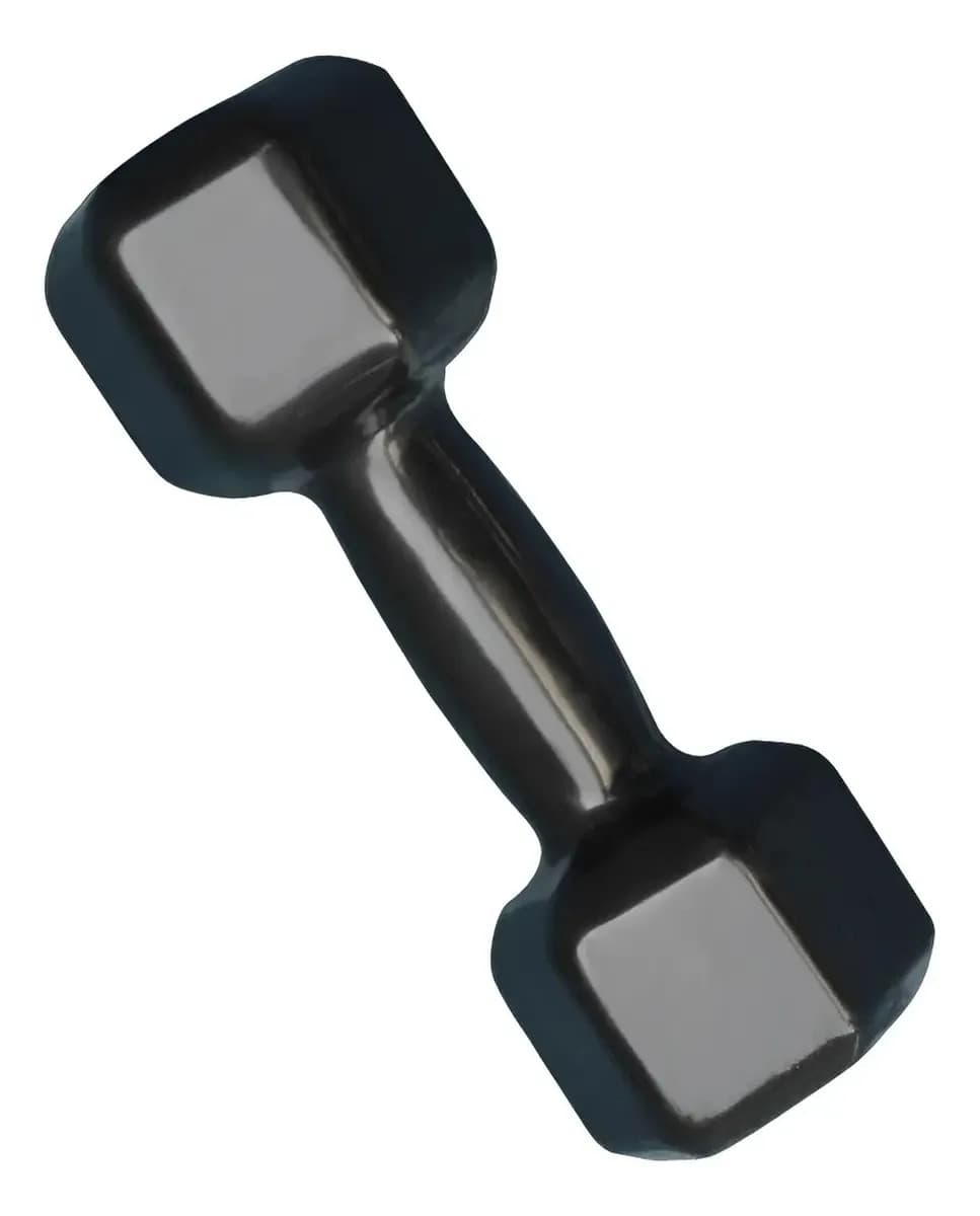Halter Ferro Sextavado Emborrachado 10kg Academia Treino