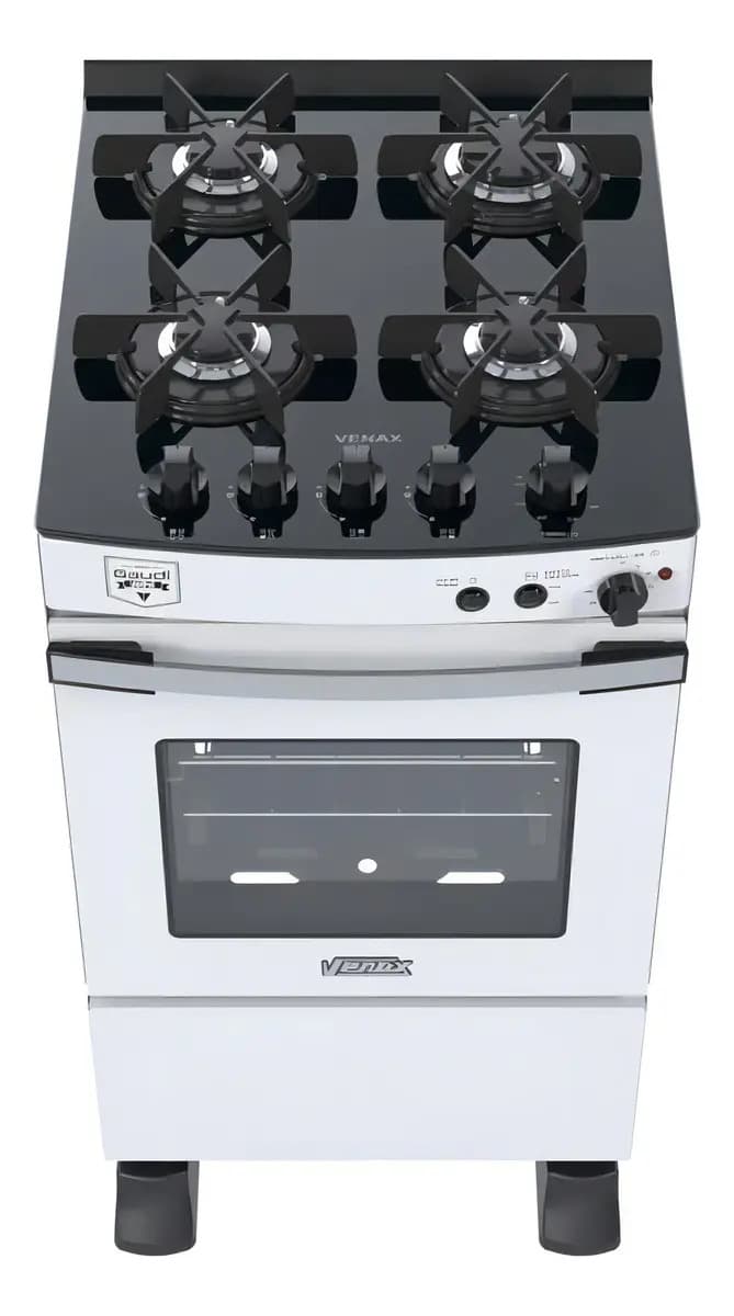 Fogao 4 Bocas Venax Gaudi Vetro Vitreo Gas Glp