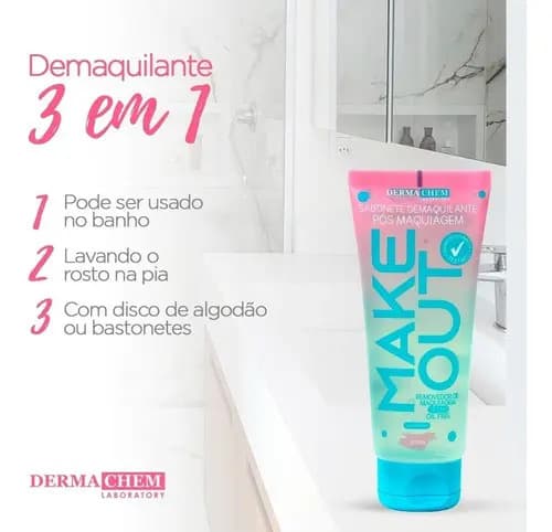 Sabonete Facial Pós Maquiagem Demaquilante Dermachem 100ml