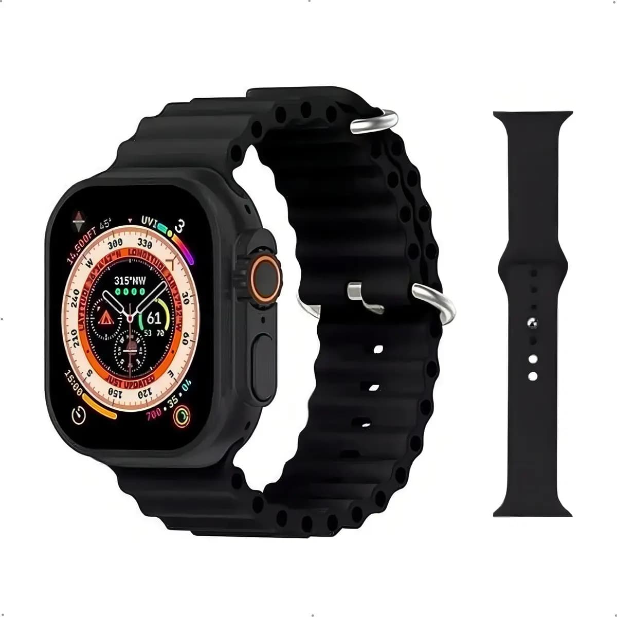 Wearfit HW68 Ultra Mini Smartwatch 41mm NFC Monitor Cardíaco Preto