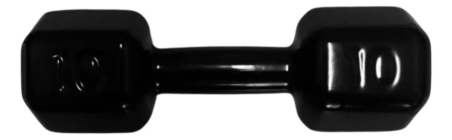 Halter 10kg Sextavado Emborrachado Treino Funcional