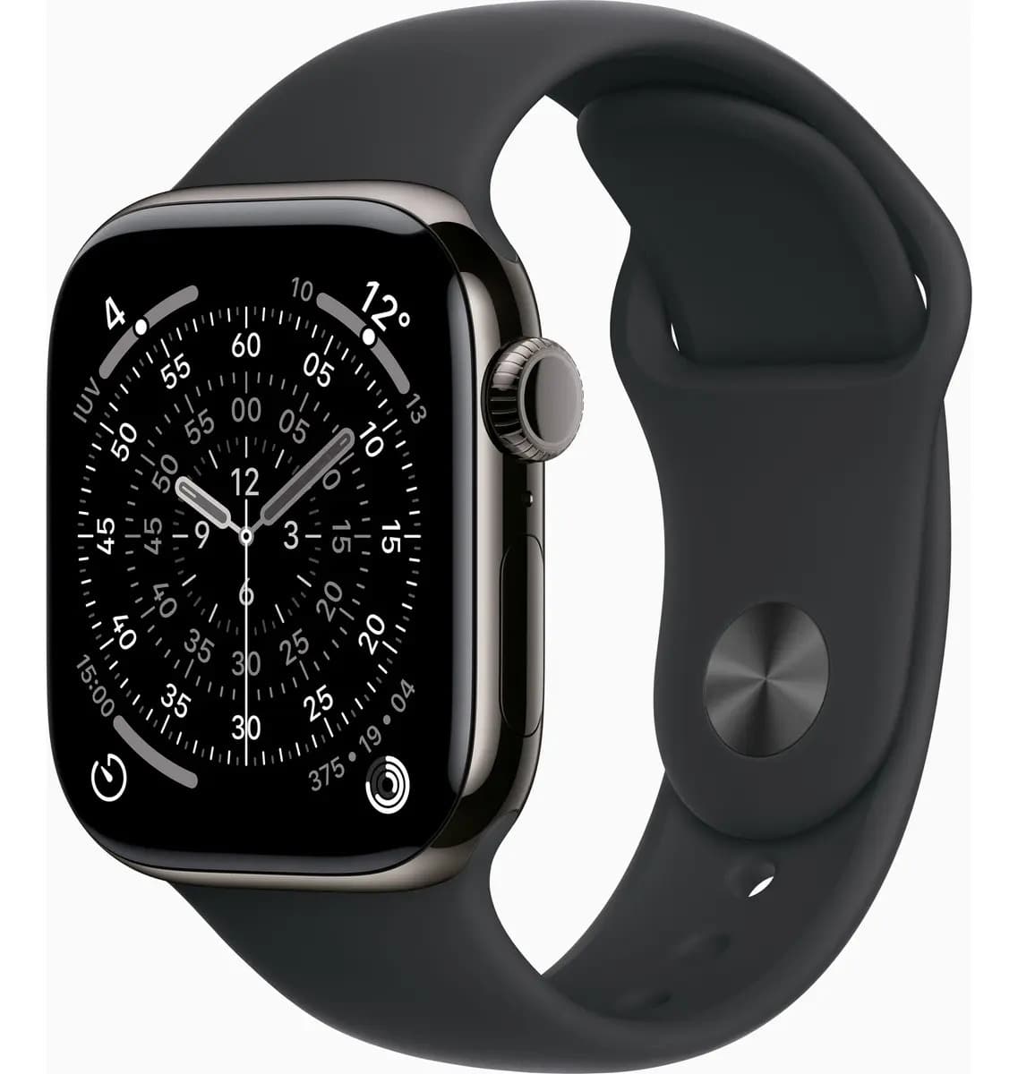 Apple Watch Series 11 GPS + Cellular - Caixa ardósia de titânio – 42 mm - Pulseira esportiva preta – P/M
