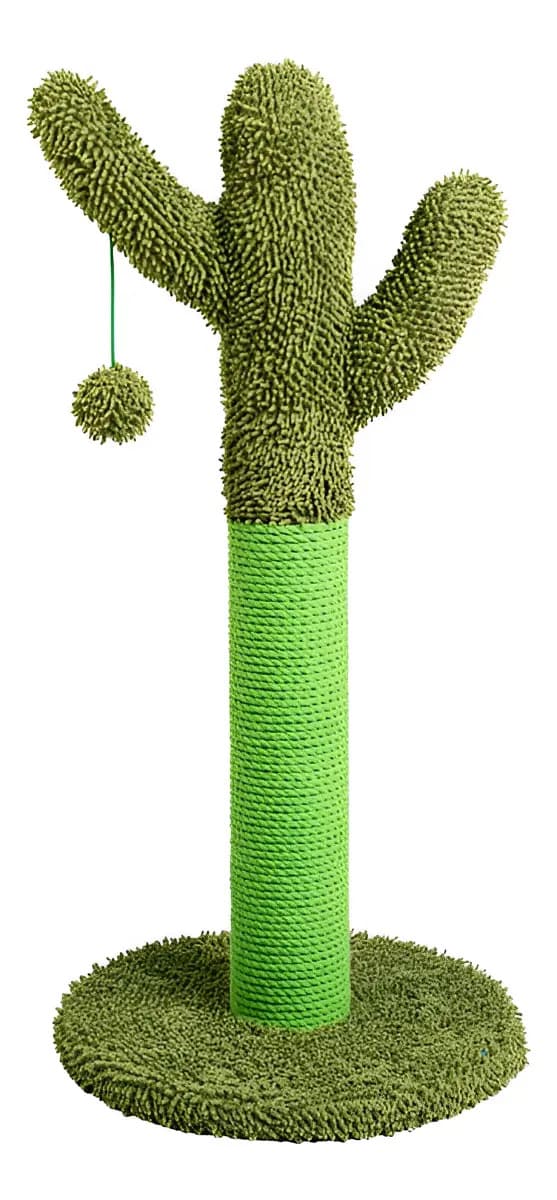 Arranhador Poste Cacto Sisal Jambo Pet Verde 63cmx30cm Para Gatos