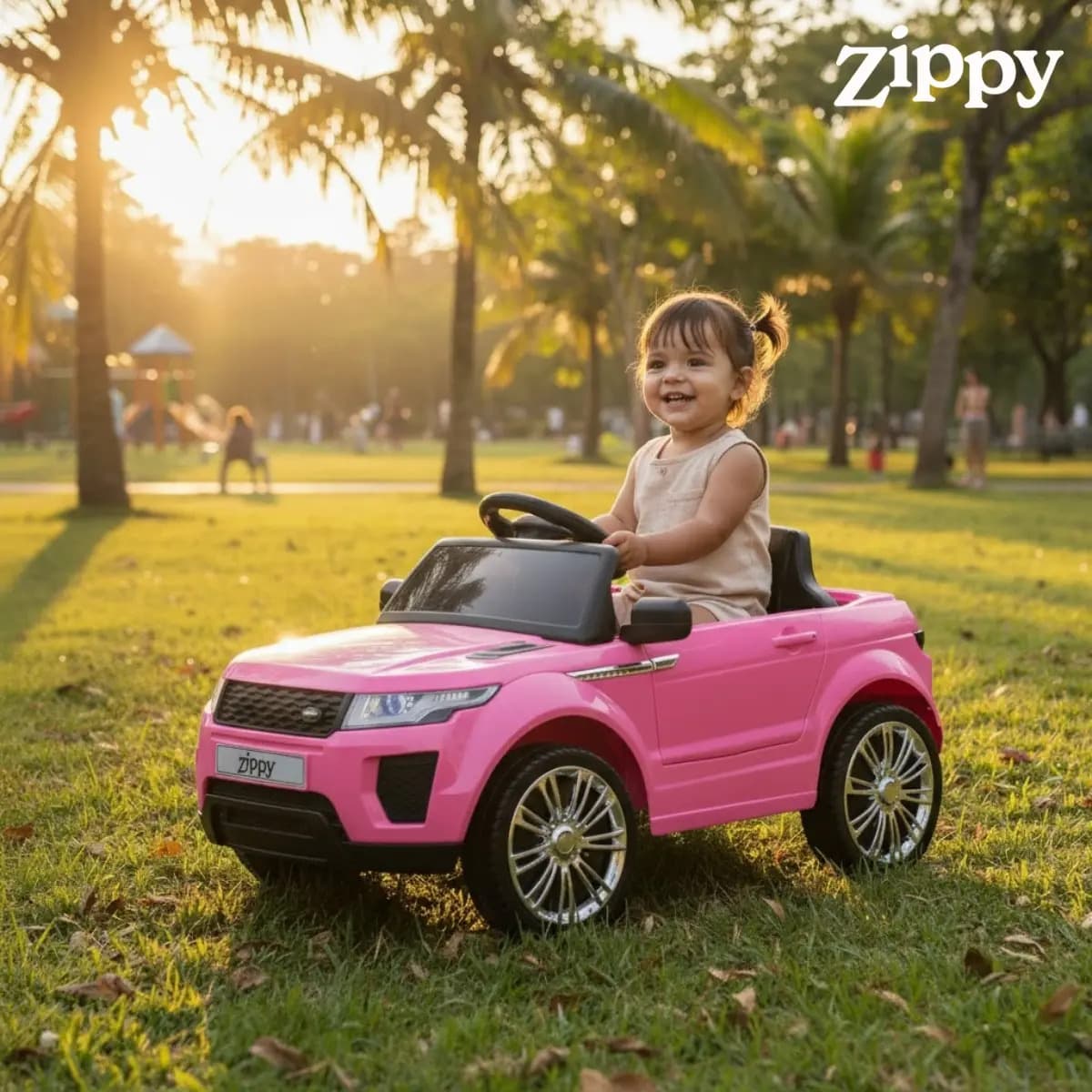 Carro Elétrico Infantil Land Rover - Zippy Toys - Rosa