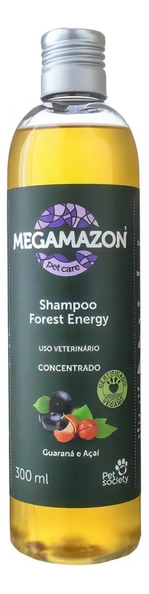 Shampoo Pet Society Vegano Guarana e Açaí 300ml para Cães e Gatos