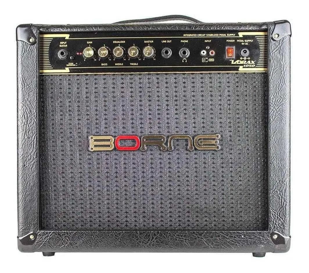 Amplificador Borne Vorax 1050 Transistor para guitarra de 50W cor preto/dourado
