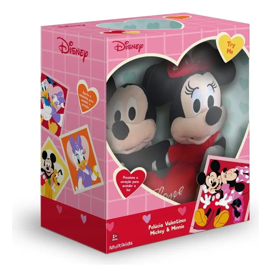 Pelúcia Disney Mickey E Minnie Valentines - Br2429