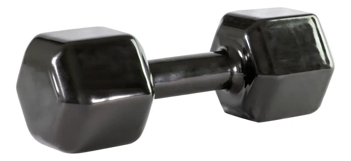 Halter Sextavado Emborrachado Musculação Academia 10kg Cor
