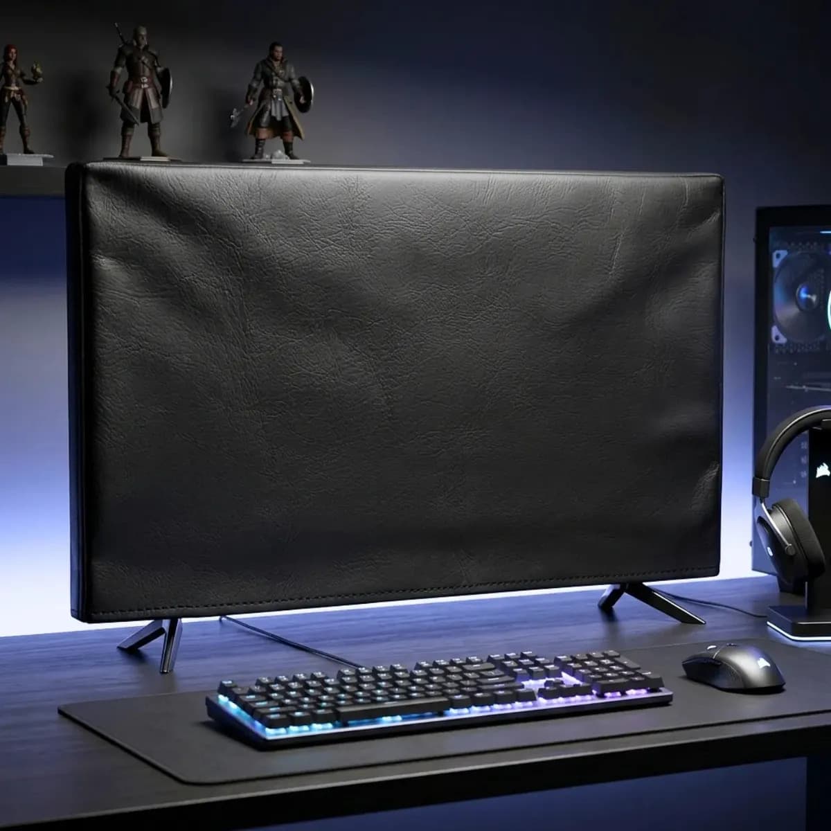 Capa Monitor Gamer Computador Impermeavel Reforçada Preto