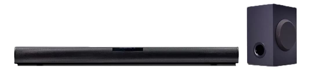 SoundBar LG 160W RMS, Conexão Bluetooth, 2.1 Canais, Auto Sound Engine (ASE), Adaptive Sound Control (ASC), Sem fios, Conexões Múltiplas - SQC1