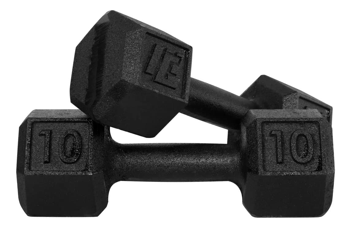 Par De Halteres 10kg Peso Academia Dumbell Sextavado Cor