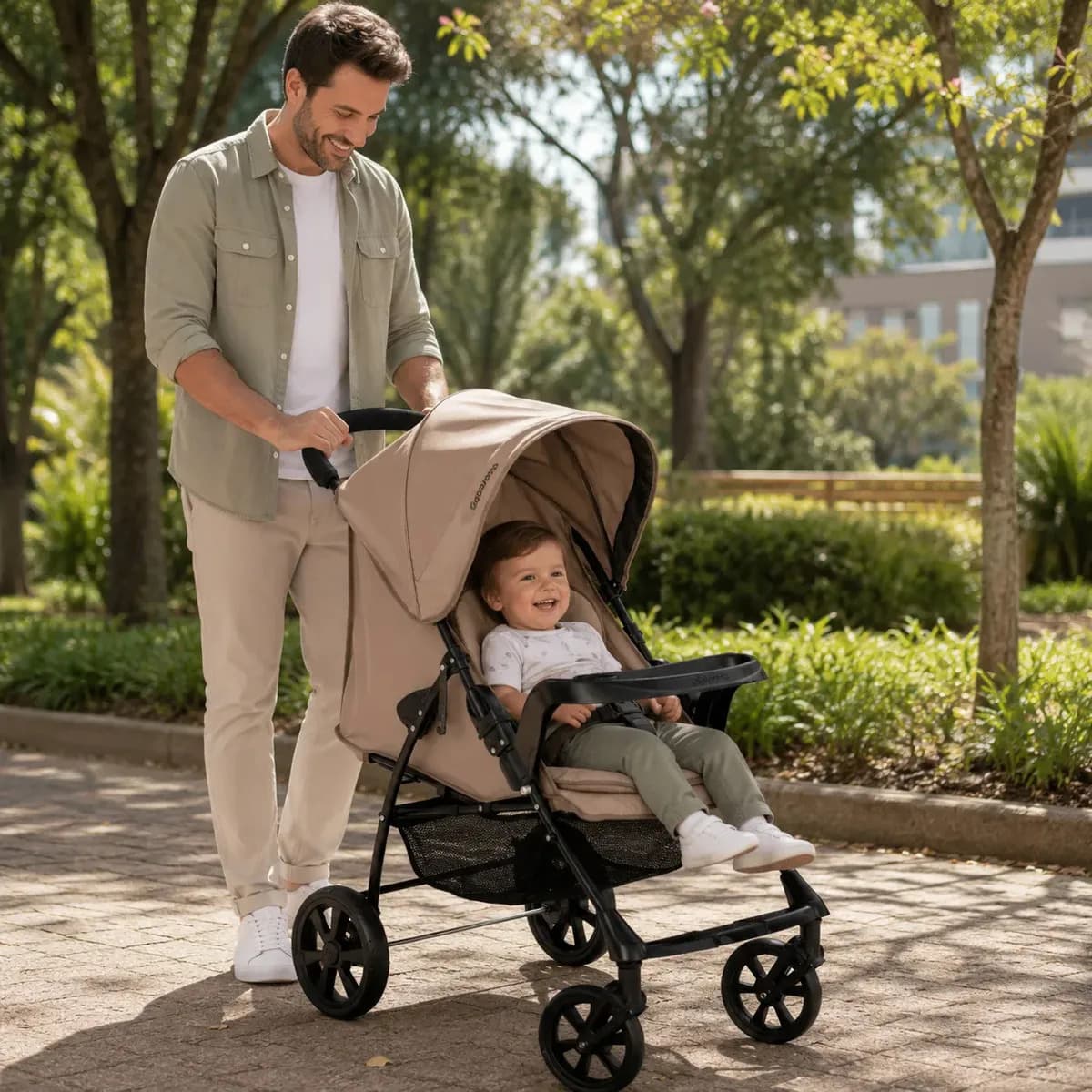 Carrinho de Bebe para Passeio Galzerano Romano G22 Toffee Carrinho de Bebe 22Kg Passeio Compacto