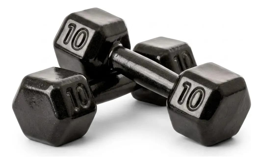 Par de Halteres Sextavados Emborrachados de 10kg para Academia e Treino – Camarx