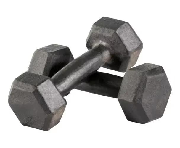 Par De Halteres Pintados Sextavado De 6kg + Par De 10kg Cor