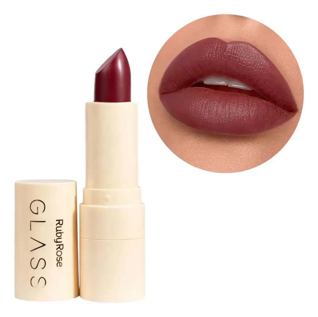 Batom Bala Velvety Glass Alta Cobertura Hb548 - Ruby Rose Cor BG05