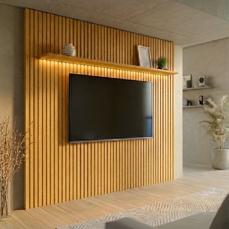 Painel Para Tv Até 70 Polegadas Alanis Com Led Cedro