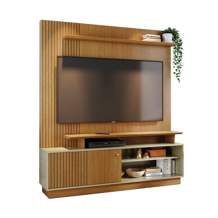 Estante Para Home Theater E Tv Até 65 Polegadas Ares Cumaru E Opala