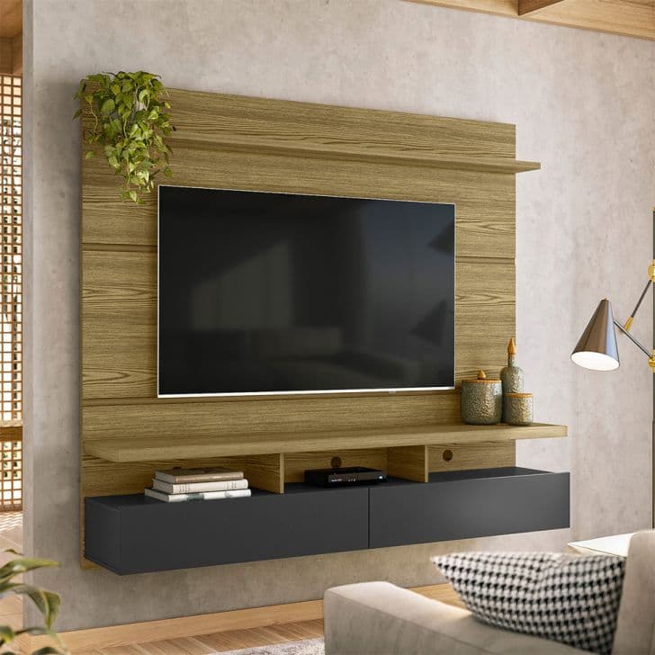 Painel Para Tv Até 55 Polegadas Zeus Avelã E