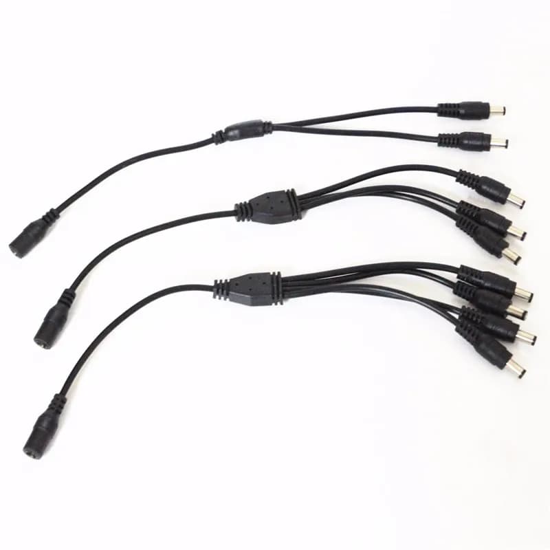 DC Power Jack 1 Female To 2/3/4 Male plug Splitter Adapter 5.5mm *2.1mm DC LED Connector Cable For CCTV Camera LED Strip Light