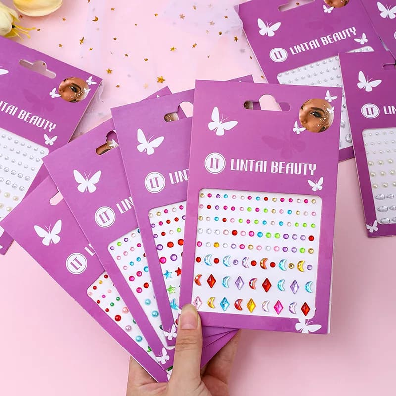 Hot Selling Face Gems Stickers Self Adhesive Waterproof Teardrop Rhinestones for Party Makeup Nail Art Beauty Supplies