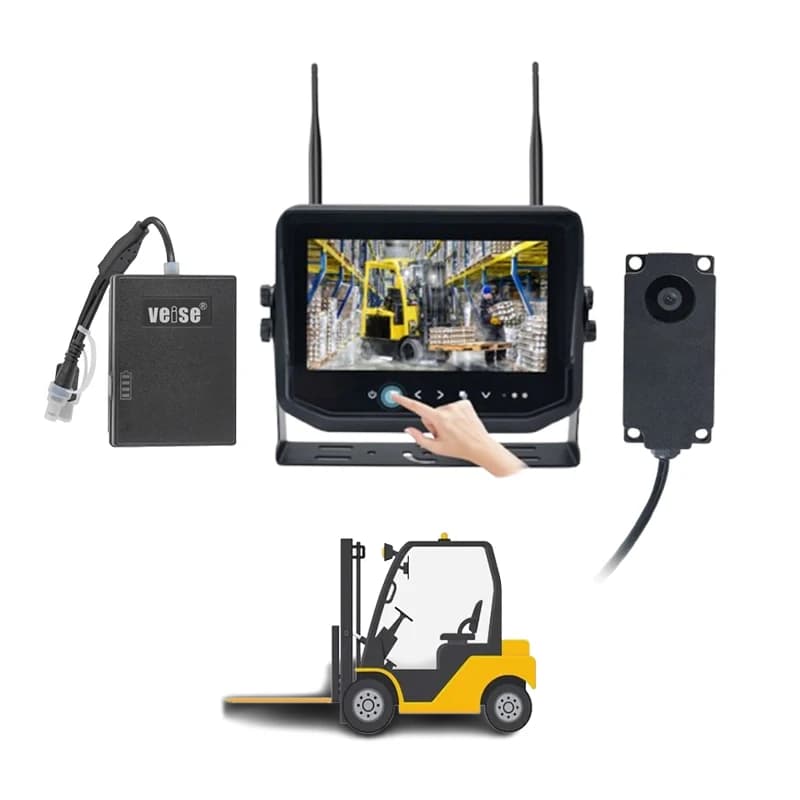 Wireless Waterproof Forklift Camera System AHD Forklift Monitor Rechargeable Magnetic Fork Arm Mounted Carriage Mounted Camera