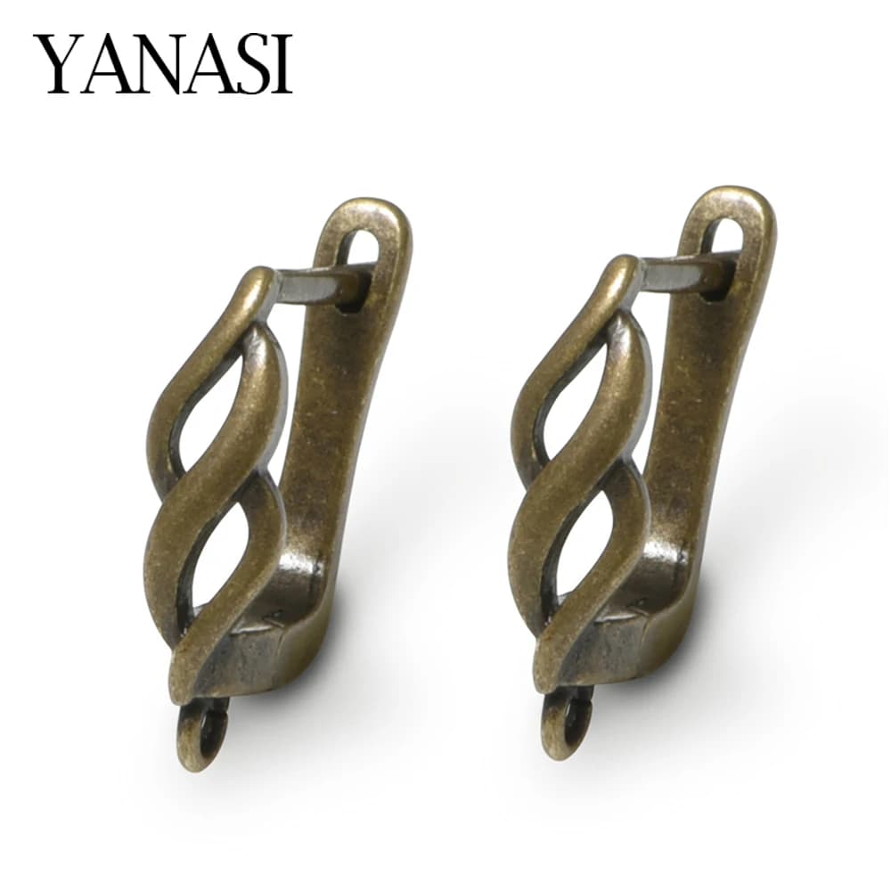 YANASI 2026 New 1 Pair Earring Hook Clasps,Antique Bronze /18K Gold Plated Brass Earwire for DIY Handmade Jewelry Findings