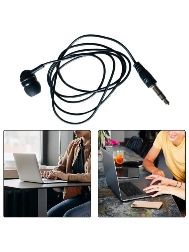 652F.5mm Single Side In Ear Earphone Earbud Coiled Corded Headsets for Mobile Phone