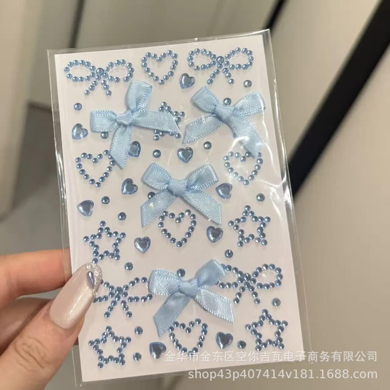 Self Adhesive Rhinestone Stickers Heart Bow Hollow Star Face Gems for Stage Makeup Cheek Decoration DIY Card Making