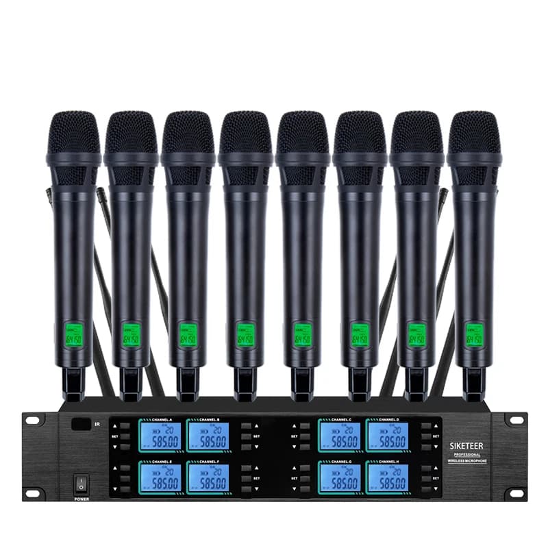 Professional wireless microphone, metal handheld/lavalier microphone, suitable for school, church, and stage performances.