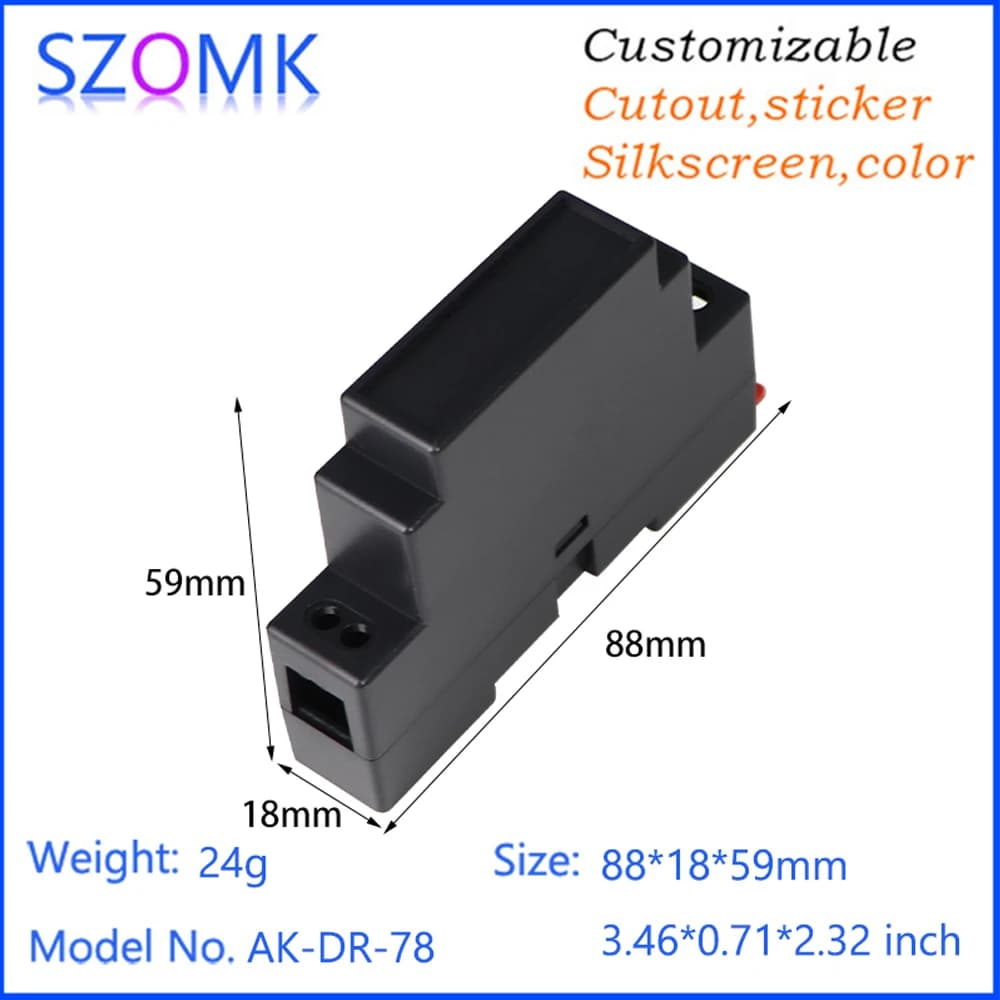 SZOMK Plastic enclosure AK-DR-78 88x18x59mm abs terminal block din rail din rail power supply enclosure plastic