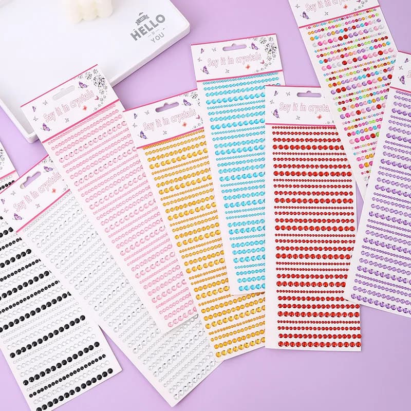 Mixed Sizes Acrylic Diamond Stickers Self Adhesive Rhinestone Gems for DIY Phone Case Water Bottle Decoration Crafts