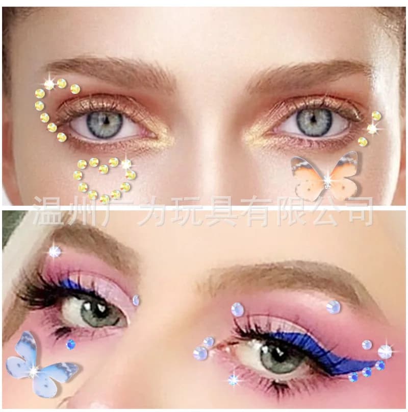 Starry Sky Self Adhesive Rhinestone Stickers Jelly Holographic Acrylic AB Gems for Face Eye Makeup Nail Decoration In Stock