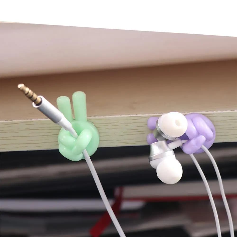 PVC Creative Thumb Cable Organizer Thumb Self-Adhesive Self-Adhesive Thumb Wire Holder Data Cable Storage Ins