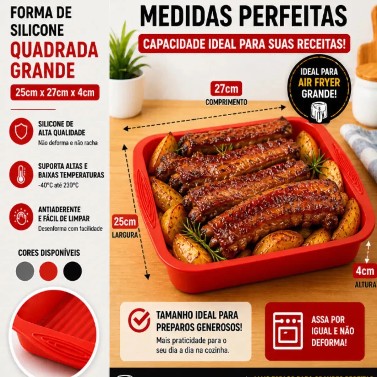 Forma De Silicone Para Airfryer Grande 8l 12l Protetor Silicone Air Fryer Forma Cesta Airfryer Philips Walita Cesta Airfryer Britania