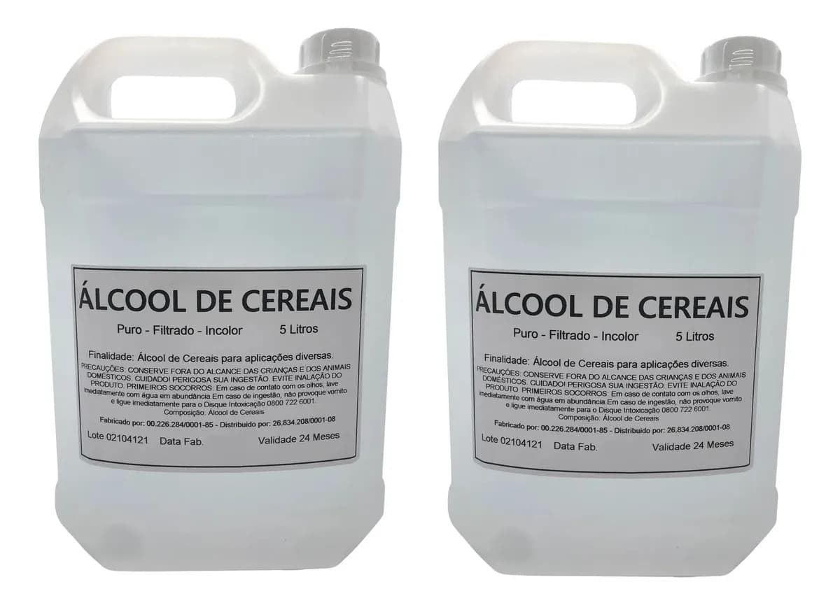 Álcool Hidratado Cereais 10 Litros Perfume Aromatizante 100