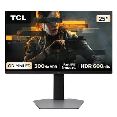 Monitor Gamer TCL Mini LED 25", 300Hz, 1ms, HDR 600, Altura Ajustável - 25G64