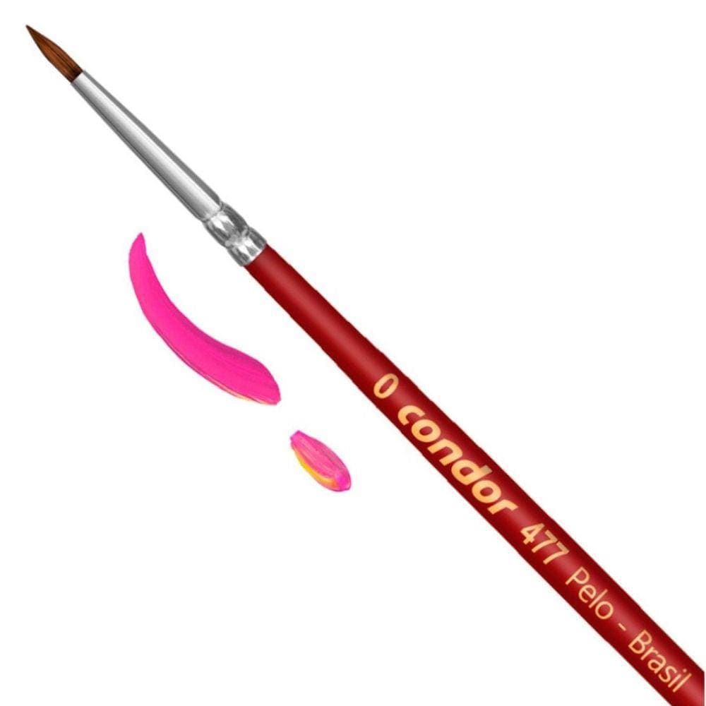 Pincel Artístico Red Orelha Boi Cabo Longo 477-0 Condor - Única